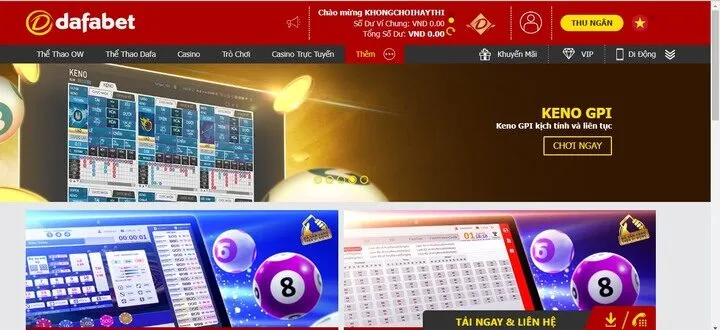 Hướng dẫn các bước chơi game Keno GPI Dafabet