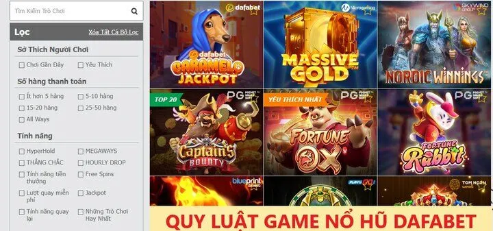 Tìm hiểu về quy luật game nổ hũ Dafabet